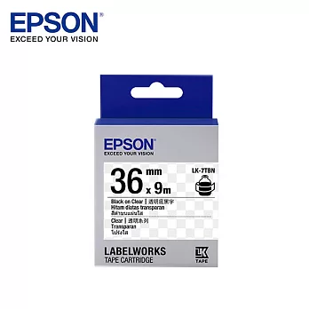 EPSON愛普生 LK-7TBN C53S657404標籤帶(透明36mm )透明黑