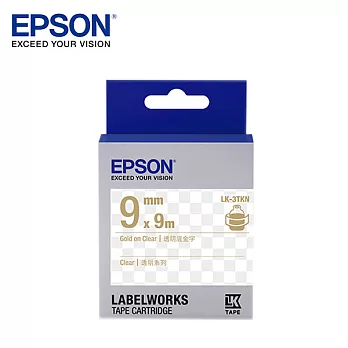 EPSON愛普生 LK-3TKN C53S653409標籤帶(透明9mm )透明金