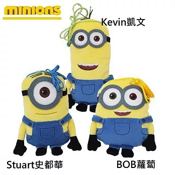 【日本進口正版商品】小小兵 minions 頸掛式 玩偶零錢包/收納包-凱文