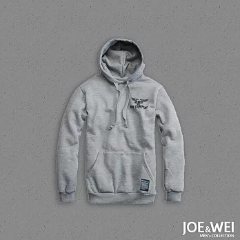 【JOE & WEI】左胸老鷹潮流帽TEE(2色)-M-XL　M灰