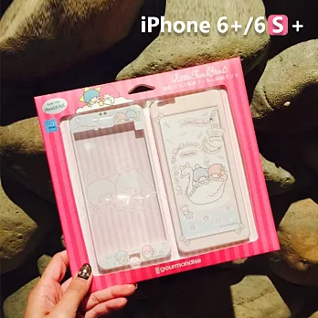 正版三麗鷗 Sanrio iPhone 6+/6s+ 雙子星 Littie Twin Star 正反玻璃保護貼 - 天鵝天鵝