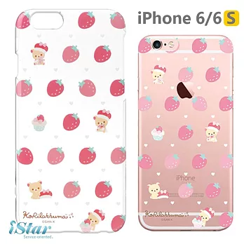 【日本 PGA-iJacket】正版 San-X iPhone6/6s 透明塗鴉系列-草莓小白熊 1003草莓小白熊