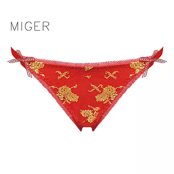 [MIGER密格內衣]精選蕾絲網紗低腰三角內褲-8236-台灣製-FREE紅色