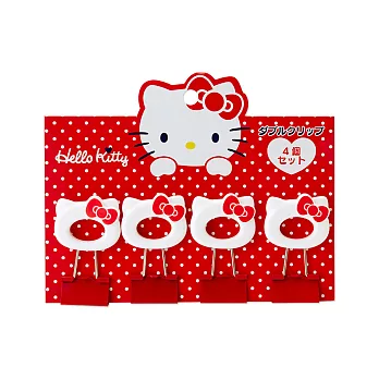 《Sanrio》HELLO KITTY頭型燕尾夾/長尾夾組(一組4個入)