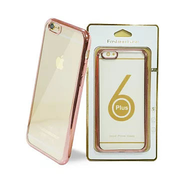 iPhone6/6S Plus 5.5吋 電鍍邊框矽膠軟殼保護套玫瑰金