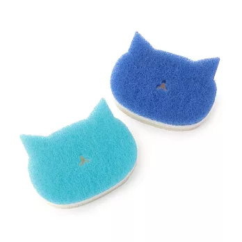 【Afternoon Tea】貓咪造型廚房海綿2入組（藍色）