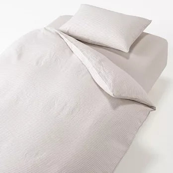 [MUJI無印良品]床用寢織組/米直紋/Q雙人加大米直紋