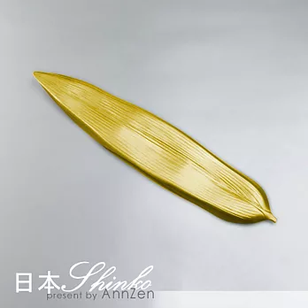 【日本Shinko 】設計師系列-作用 竹葉片筷架 ( 金色葉片 )