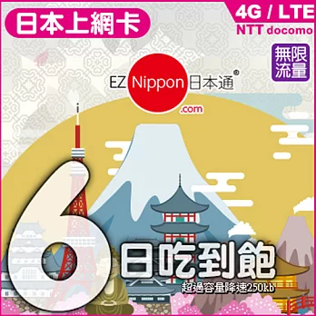 EZ Nippon日本通6天吃到飽上網卡(nano)