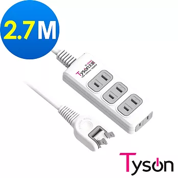 Tyson太順電業 TS-204AS 2孔3+1座延長線(轉向插頭)-2.7米