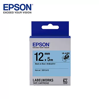 EPSON 愛普生LK-4LBQ C53S654443標籤帶(燙印12mm )粉藍黑Black 黑字