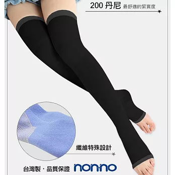 non-no儂儂 200丹美腿 塑型睡眠襪(單品)M-黑色