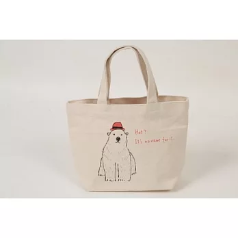 帆布小提袋--怕熱白熊