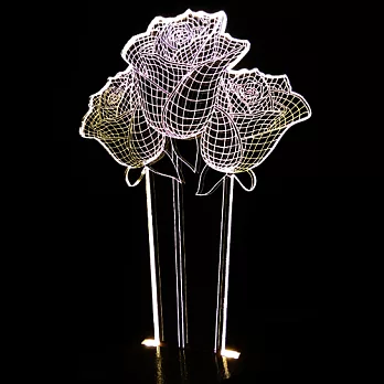 LED立體3D造型小夜燈 15段變色燈玫瑰花