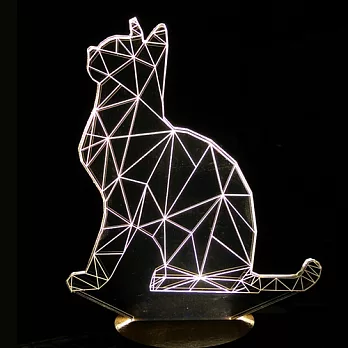 LED立體3D造型小夜燈 15段變色燈仰望貓咪