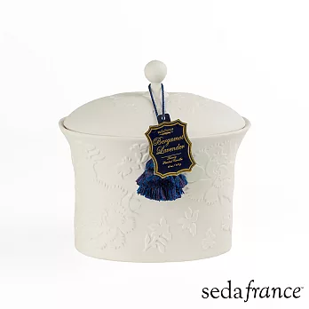 Seda France 藍與白雙芯白瓷蠟燭 佛手柑薰衣草