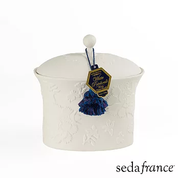 Seda France 藍與白雙芯白瓷蠟燭 白色廣藿香