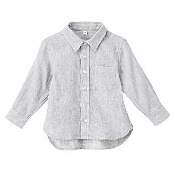 [MUJI無印良品]幼兒有機棉二重紗織襯衫80灰色