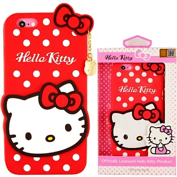 【Hello Kitty】iPhone 6/6s 可愛2D立體保護套紅色