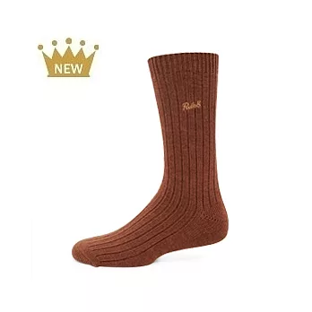 【 PuloG 】羊毛刺繡發熱機能保暖襪咖啡-L