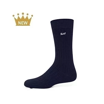 【 PuloG 】羊毛刺繡發熱機能保暖襪丈青-L