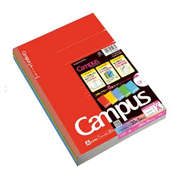 KOKUYOCampus 2016限定筆記本(5冊裝)-立體色-A:行高7m