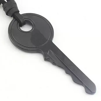英國NATKIEL - 極致時尚風黑鑰匙皮製項鍊