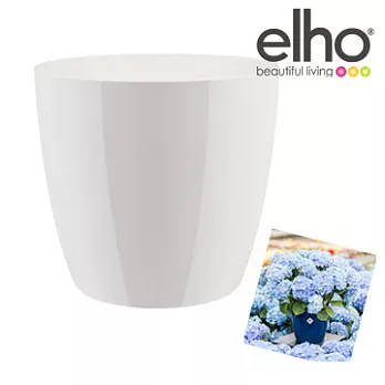 elho荷蘭時尚園藝花盆器 : 布魯塞爾晶鑽圓 14cm 純白