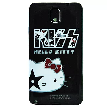 Aztec 凱蒂貓 Samsung Note 3 矽膠軟手機殼-KISS黑
