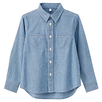 [MUJI無印良品]兒童有機棉輕薄丹寧襯衫110淺藍