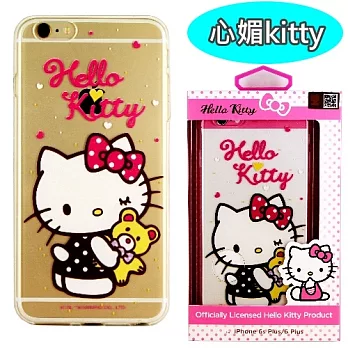 【Hello Kitty】iPhone 6 Plus/6s Plus 彩繪透明保護軟套心媚kitty