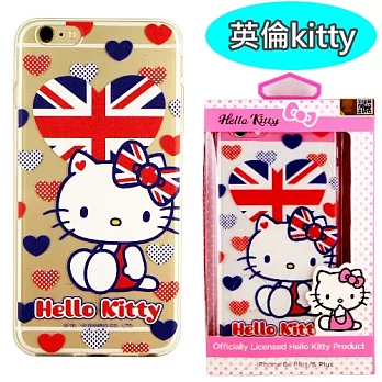 【Hello Kitty】iPhone 6 /6s 彩繪透明保護軟套英倫kitty