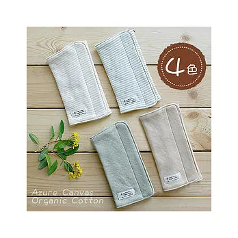 【Azure Canvas藍天畫布】 (天然彩棉)嬰幼兒揹袋用口水巾褐條紋
