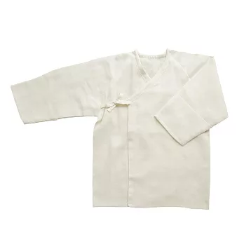 【藍天畫布】100%有機棉 新生兒反折袖紗布衣(短款)50原米色