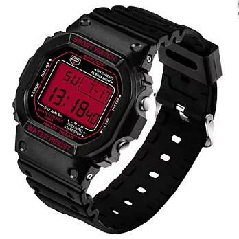 Watch-123 日系創意時尚學生潮款電子腕錶 (5色可選)黑紅