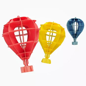Papero紙風景 DIY迷你模型-迷你熱氣球(紅&黃&藍)/Mini Hot Air Balloon(Red&Yellow&Blue)-入門簡易包