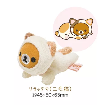 San-X 拉拉熊快樂貓生活系列掌心公仔。六款式選一款趴姿懶熊