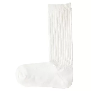 [MUJI無印良品]女有機棉混泡泡直角襪23~25cm柔白