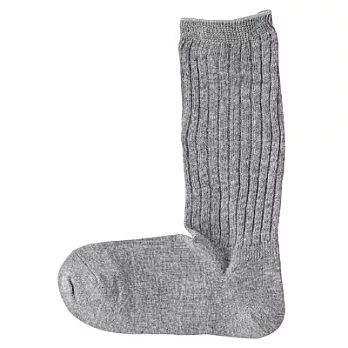 [MUJI無印良品]女有機棉混泡泡直角襪23~25cm灰色