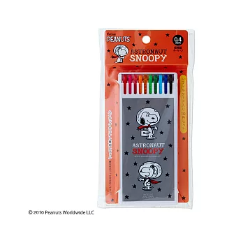 《Sanrio》SNOOPY百樂 HI-TEC-C 10色0.4mm超細替芯附專屬收納盒(繁星太空人)