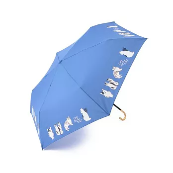 【Afternoon Tea】慵懶貓咪折傘 藍色