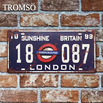 TROMSO紐約街頭美式車牌-倫敦藍