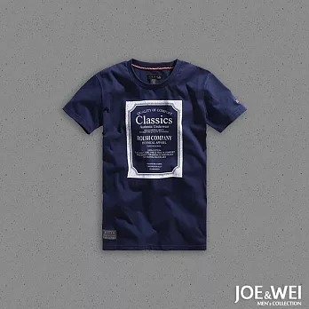 【JOE & WEI】經典英字時裝短TEE(3色)-M-L L藍