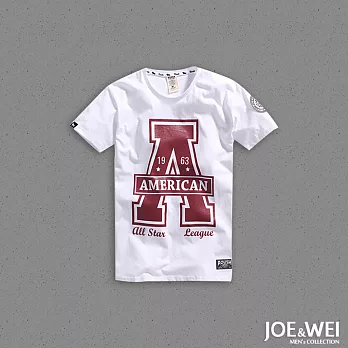 【JOE & WEI】美國大字母貼布潮流短TEE-M-L　L白
