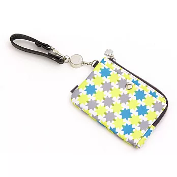 MIDORI 小物雜貨幾何風系列伸縮式票夾(附鑰匙鍊)-金平糖