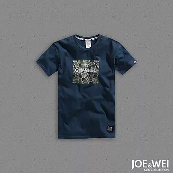 【JOE & WEI】方塊迷彩潮流短TEE(3色)-M-XL　XL藍