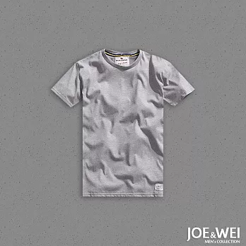 【JOE & WEI】高磅水洗棉素色短TEE(4色)-M-XL　M灰