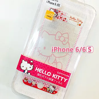 正版三麗鷗 Sanrio iPhone 6/6s 凱蒂貓 Kitty 正面玻璃保護貼 - 格紋183格紋