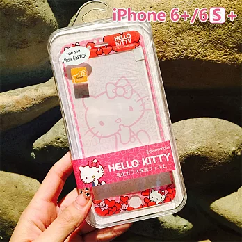 正版三麗鷗 Sanrio iPhone 6+/6s+ 凱蒂貓 Kitty 玻璃保護貼 - 愛心189愛心