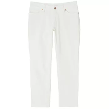 [MUJI無印良品]女有機棉混彈性丹寧boyfriend九分褲白色23吋23白色